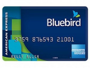 a blue and green credit card