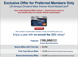 US Airways 30,000 mile offer