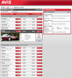 two free weekend days with avis