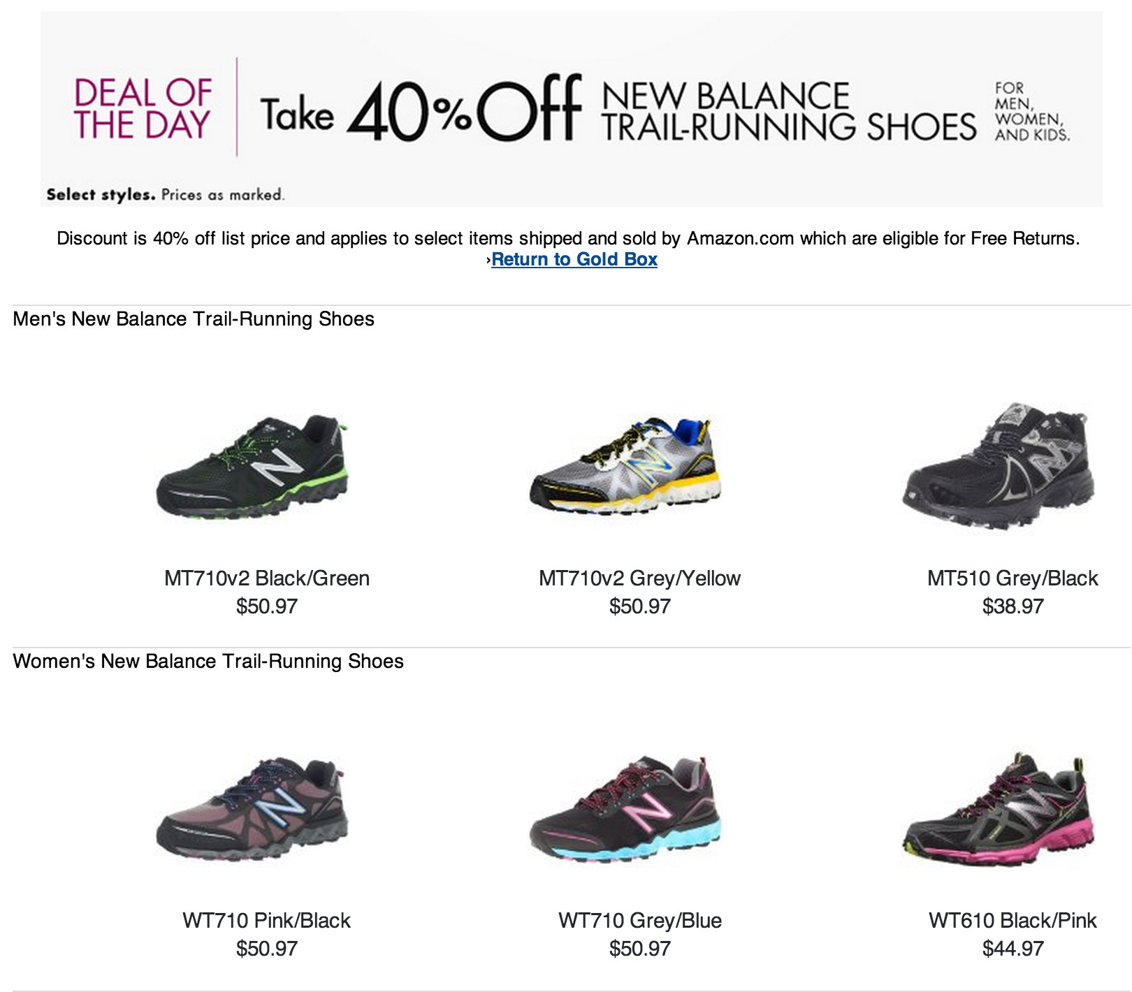 40% Off New Balance Trail Shoes 