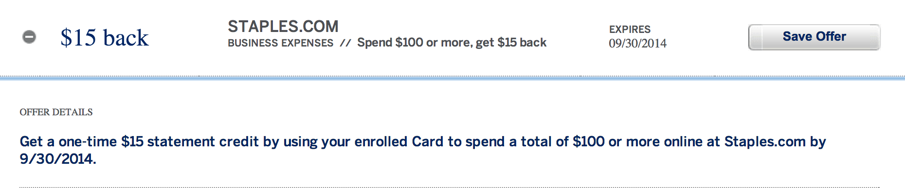 15 Off 100 Staples Purchase With Amex Offers Running With Miles