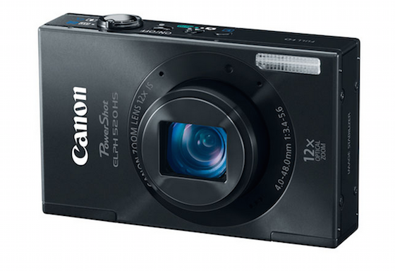 a black camera with a blue lens