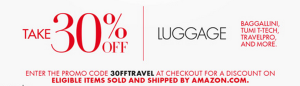 30% off Luggage