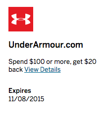 amex under armour offer