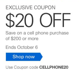 a coupon for a cell phone