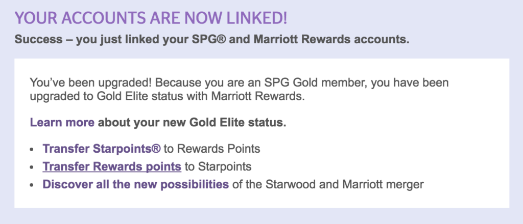 Marriott and sPG