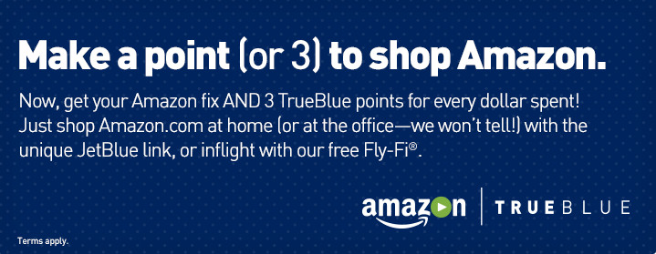 3 JetBlue points per dollar on amazon