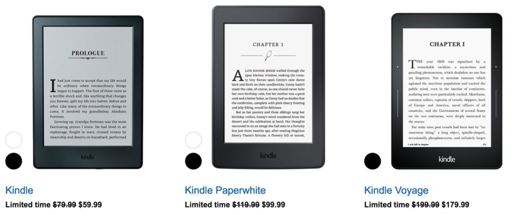 Amazon Kindles on sale