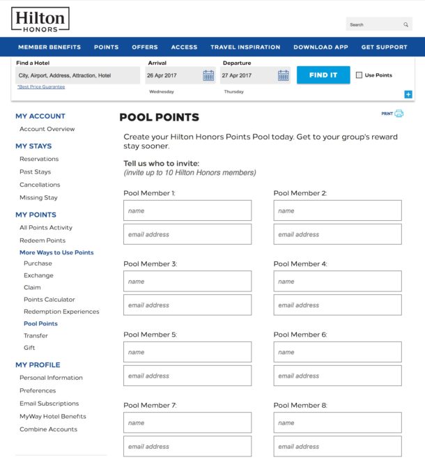How To Pool Hilton Points For Free Running With Miles