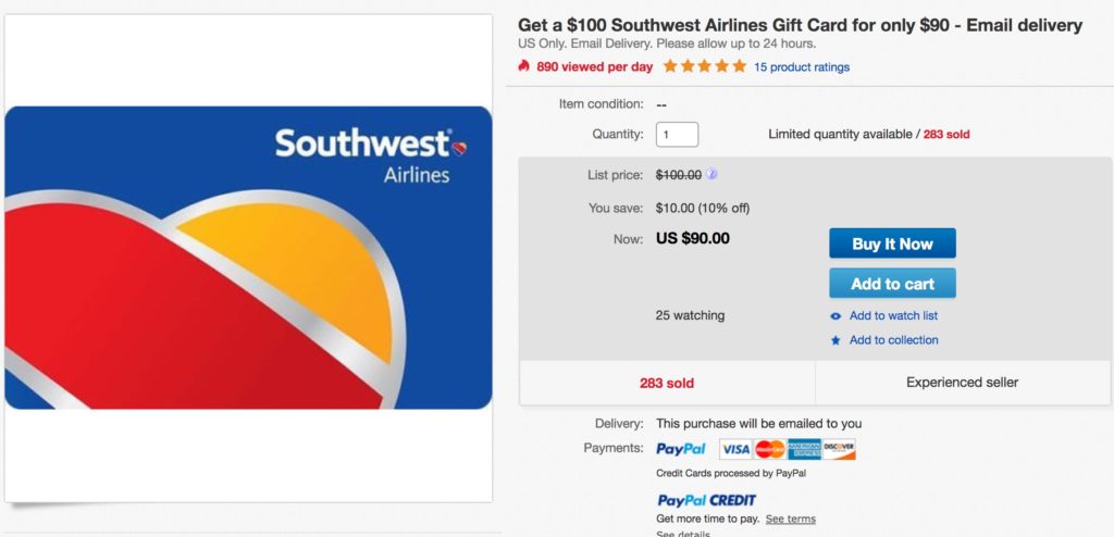 save up to 15% on Southwest