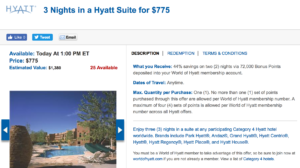deal on Hyatt points