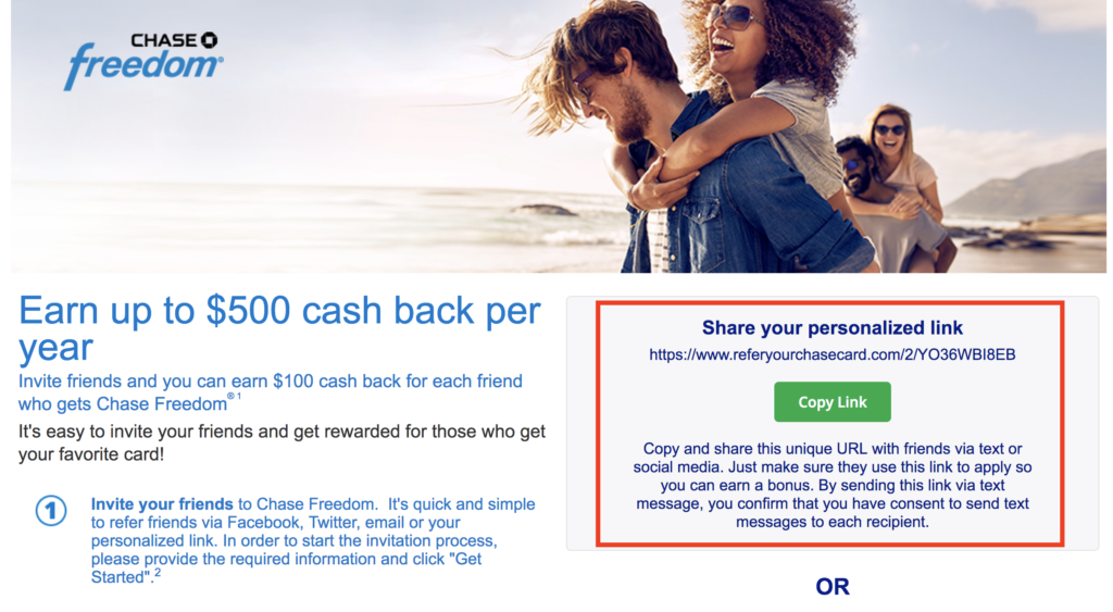 chase referral links