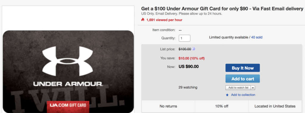 under armour gift card