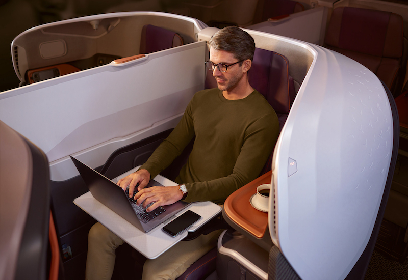 new Singapore business class double beds