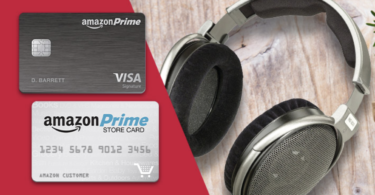 a close-up of a credit card and headphones