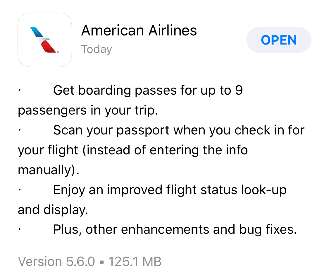 New Mobile App Updates American Airlines and National Add New Features