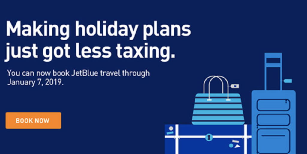 JetBlue Schedule Extended Book for Christmas and New Years! Running