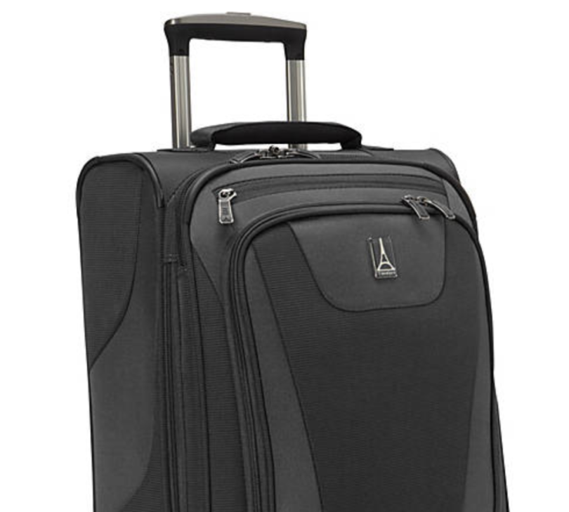 a black suitcase with handle