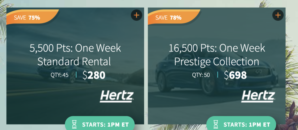screens screenshot of a car rental service