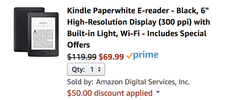 kindle paperwhite discount