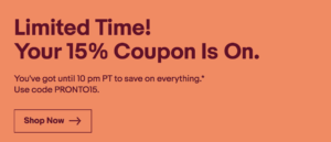 a coupon on a pink background