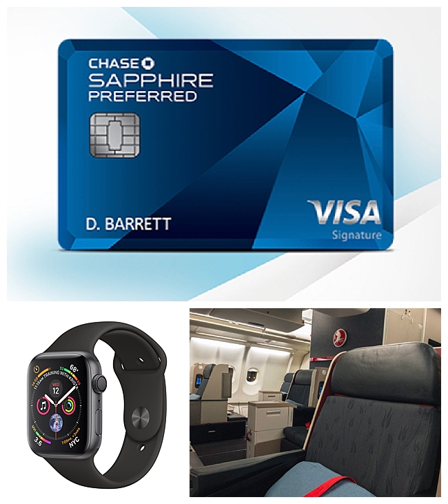 a credit card and a watch