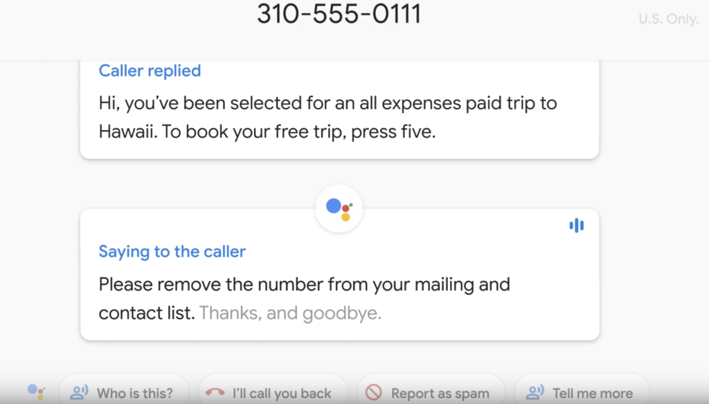 Google Call Screening