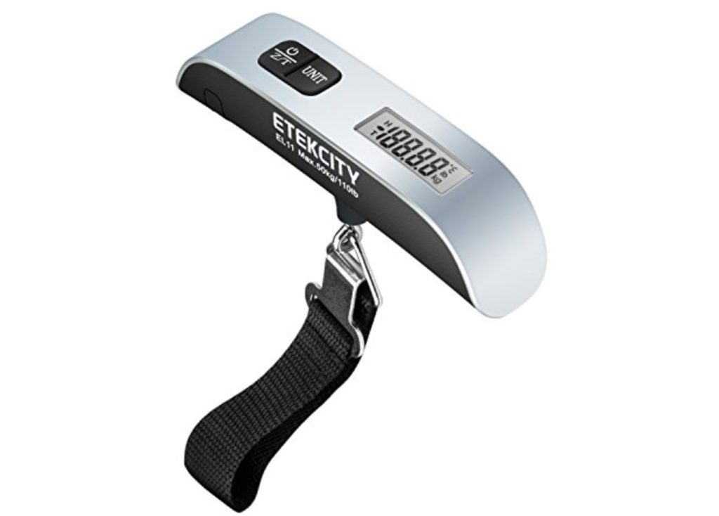 a digital scale with a strap