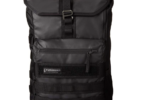 a black backpack with straps