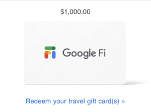 Google Fi travel gift cards