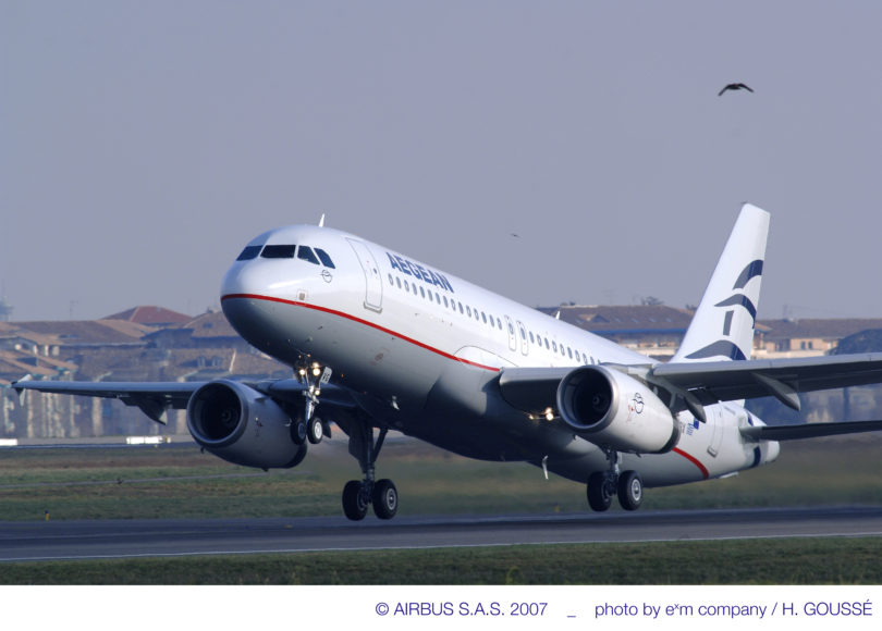 a plane taking off from a runway