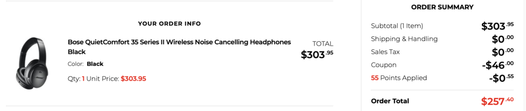 a coupon for a headphones