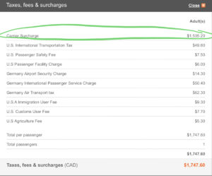 Avoid high fuel surcharges Aeroplan