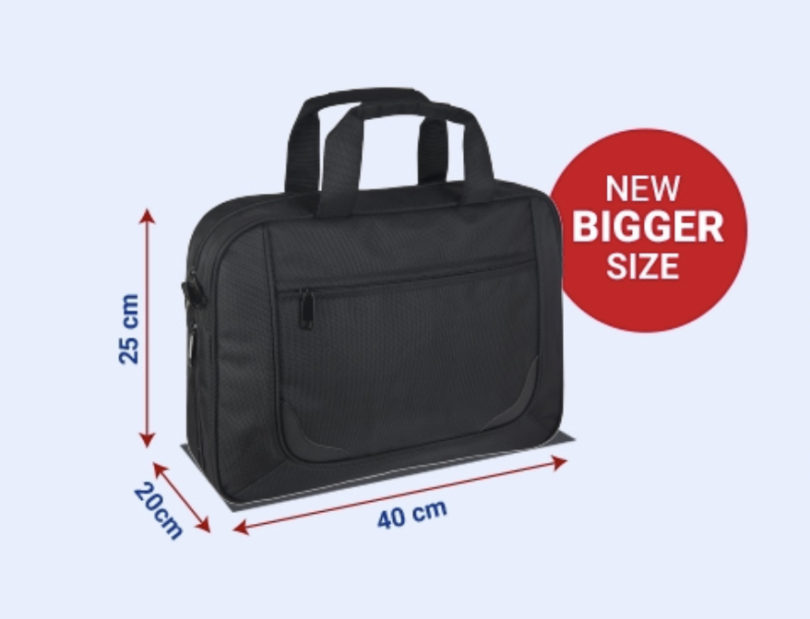 a black bag with measurements