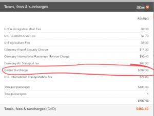 Avoid high fuel surcharges with aeroplan