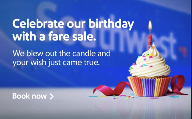 Book the Southwest Birthday Sale for New or Existing Travel to Save!