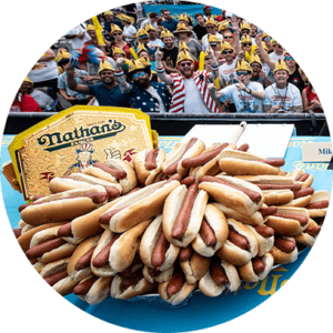 a large pile of hot dogs