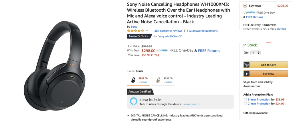 great deal sony wh-1000xm3