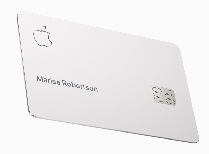 a white credit card with a logo