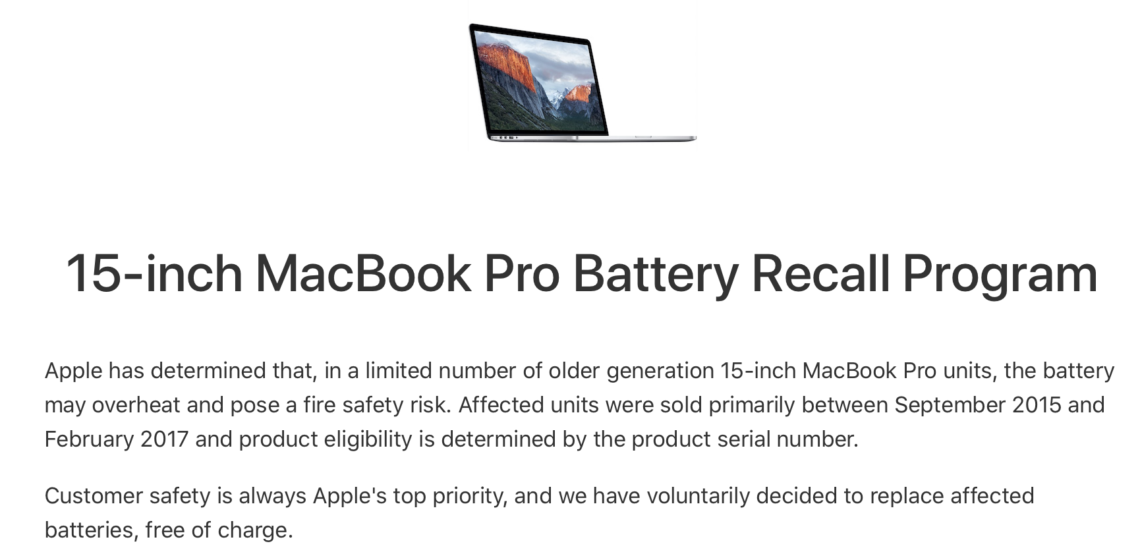 FAA Has Banned Some MacBook Pros From Flights Due to Faulty Batteries