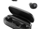 a black earphones in a case