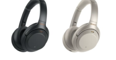 a pair of headphones on a white background