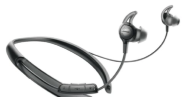 a black headphones with a microphone