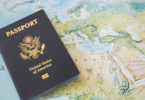 a passport on a map