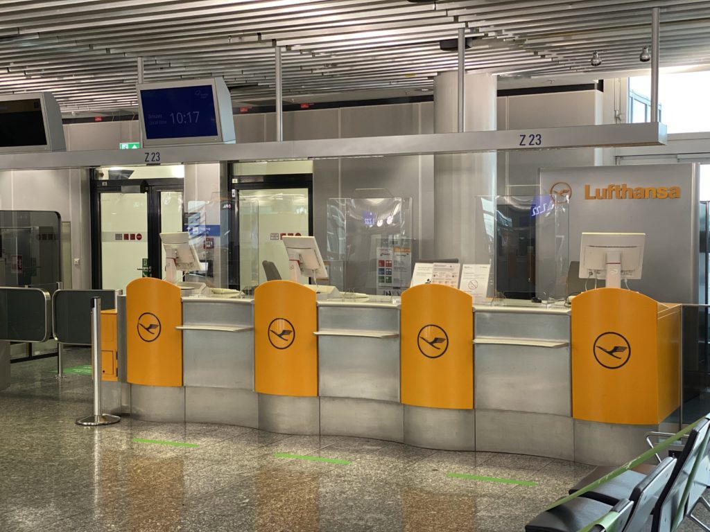 an airport check in counter
