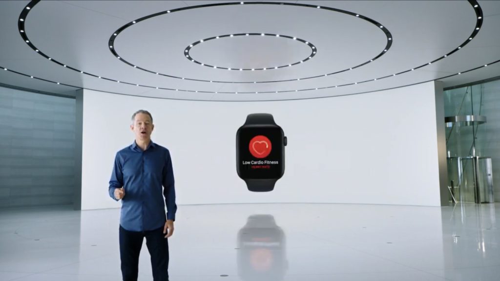a man standing in a room with a smart watch