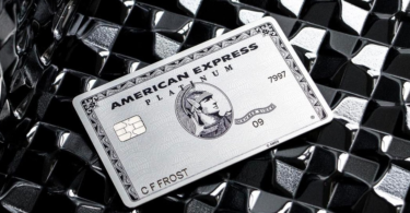 a credit card on a black and white surface