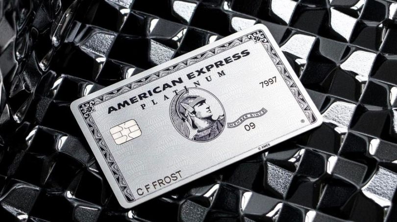 a credit card on a black and white surface