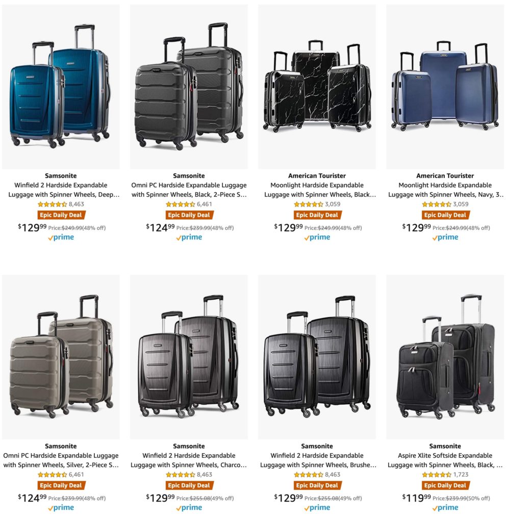 a collage of luggage on a white background