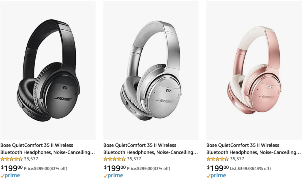 a group of headphones on a white background